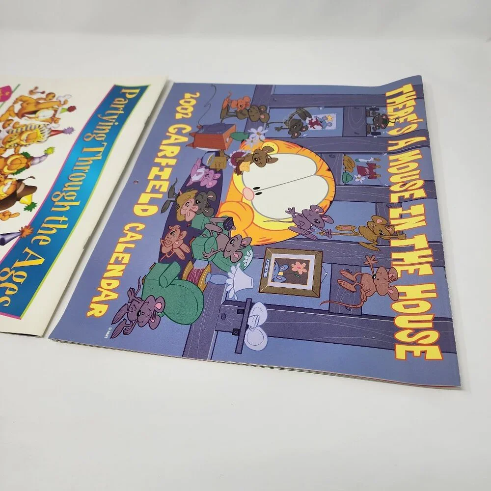Lot of 2 Vtg 2000 & 2002 Garfield the Cat Wall Calendars 13
